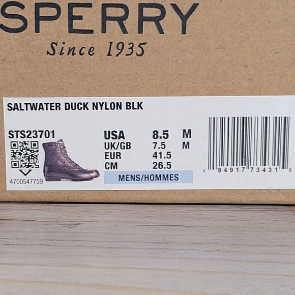 Sperry Black Saltwater Duck Boots Sz 8.5 main image 8